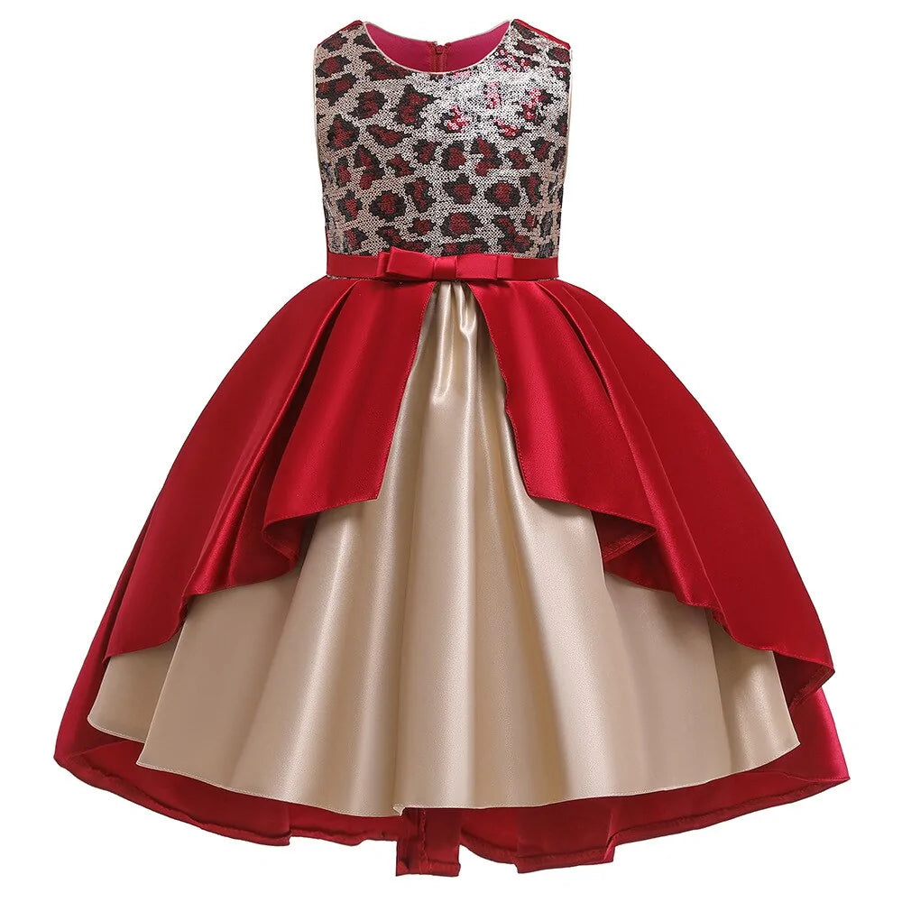 Sequined Bow Kids Dress